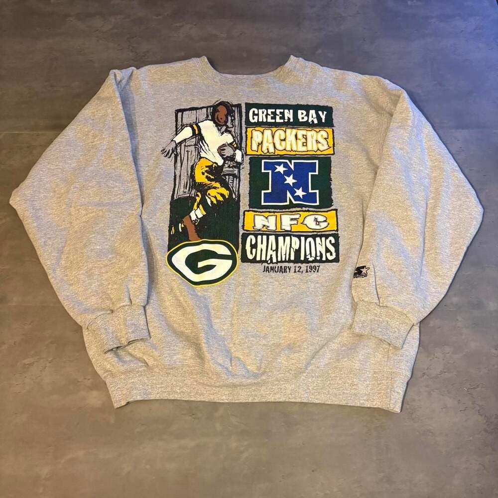 Vintage Starter Green Bay Packers 1997 NFC Champions Crewneck Sweatshirt